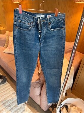 Re/Done Indigo Skinny High-Rise Jeans